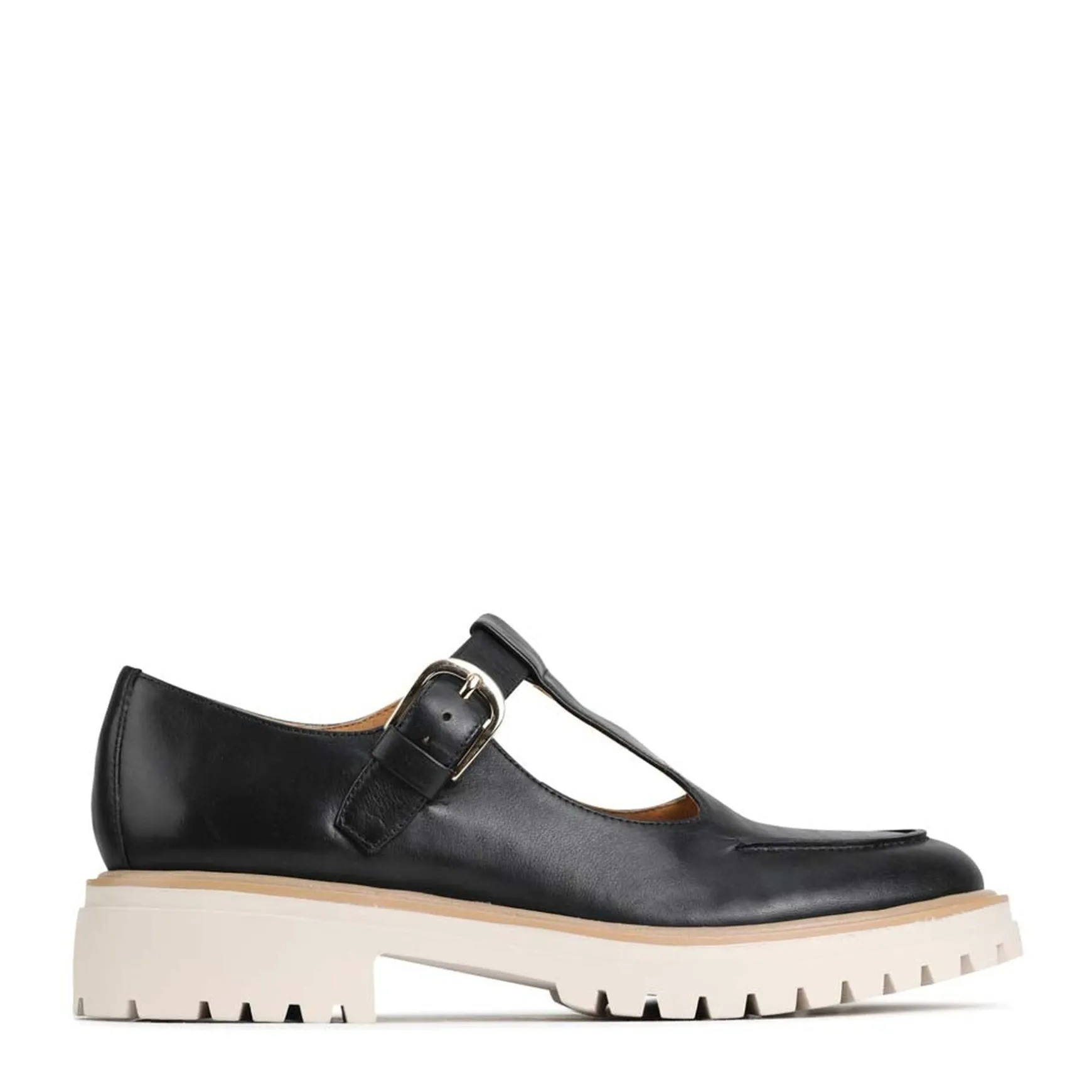 ANJA T-BAR LOAFERS LEATHER>EOS Footwear Clearance