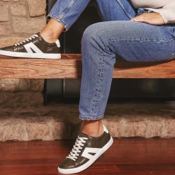 BURN LOW-TOP LEATHER SNEAKERS><noscript><img width=