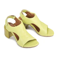 CHARICE LEATHER BLOCK HEEL SANDALS><noscript><img width=