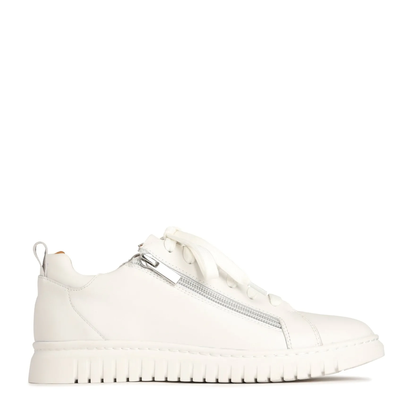 CLARAH DOUBLE ZIPPER SNEAKER LEATHER>EOS Footwear Outlet