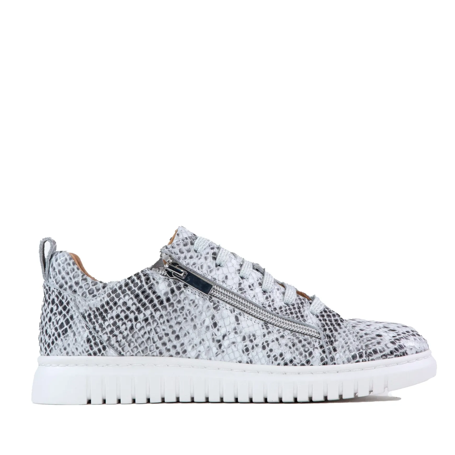 CLARAH DOUBLE ZIPPER SNEAKER LEATHER>EOS Footwear Outlet