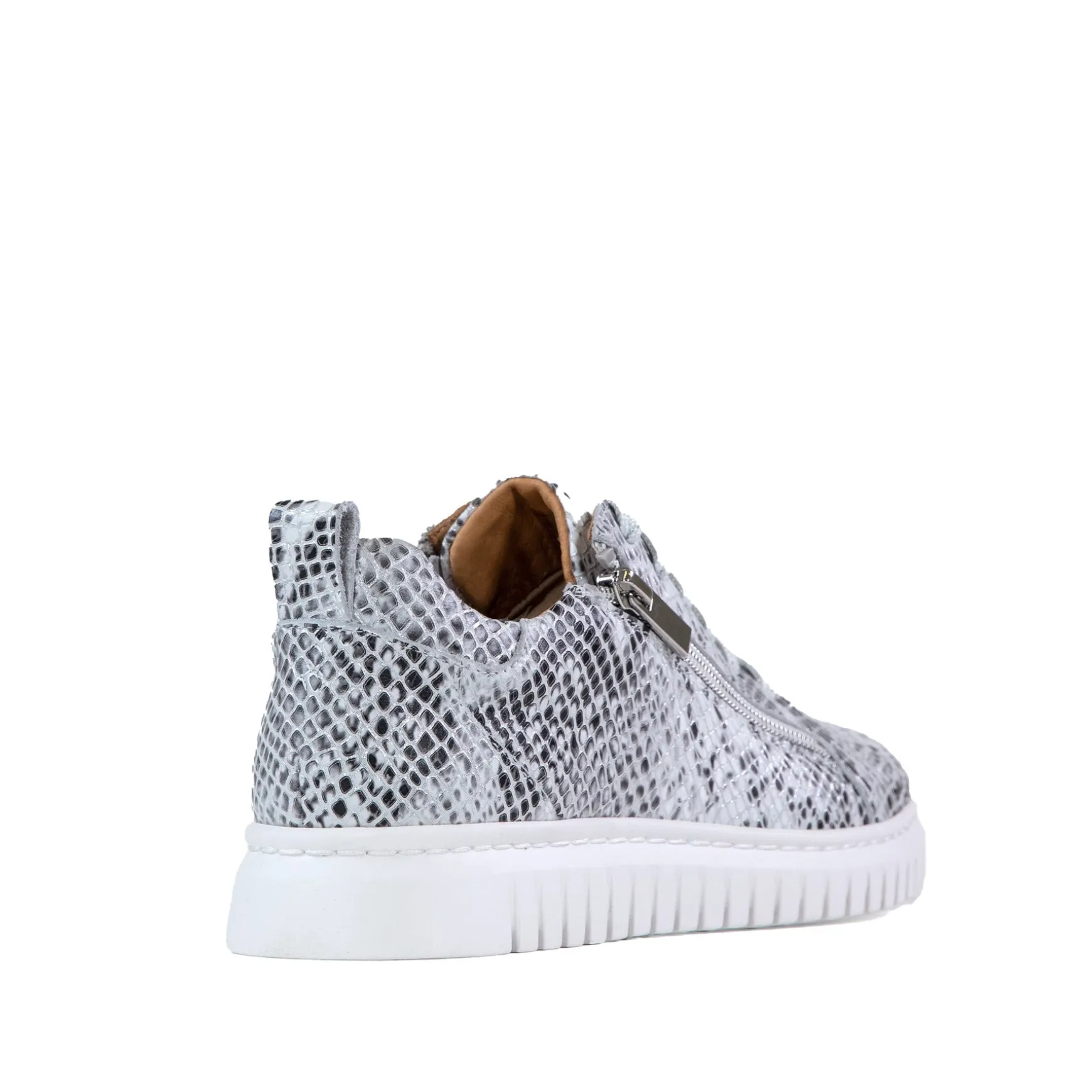 CLARAH DOUBLE ZIPPER SNEAKER LEATHER>EOS Footwear Outlet