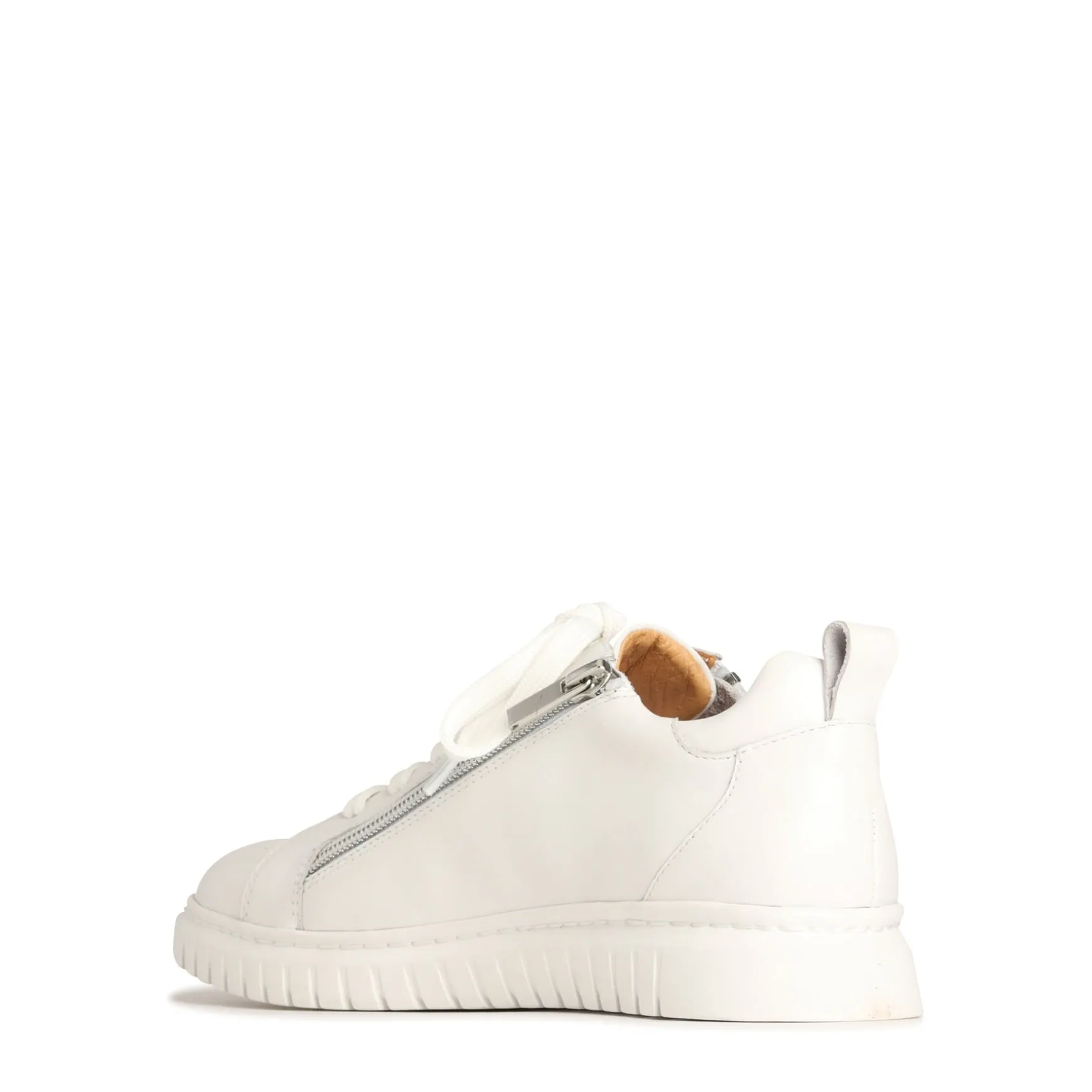 CLARAH DOUBLE ZIPPER SNEAKER LEATHER>EOS Footwear Outlet