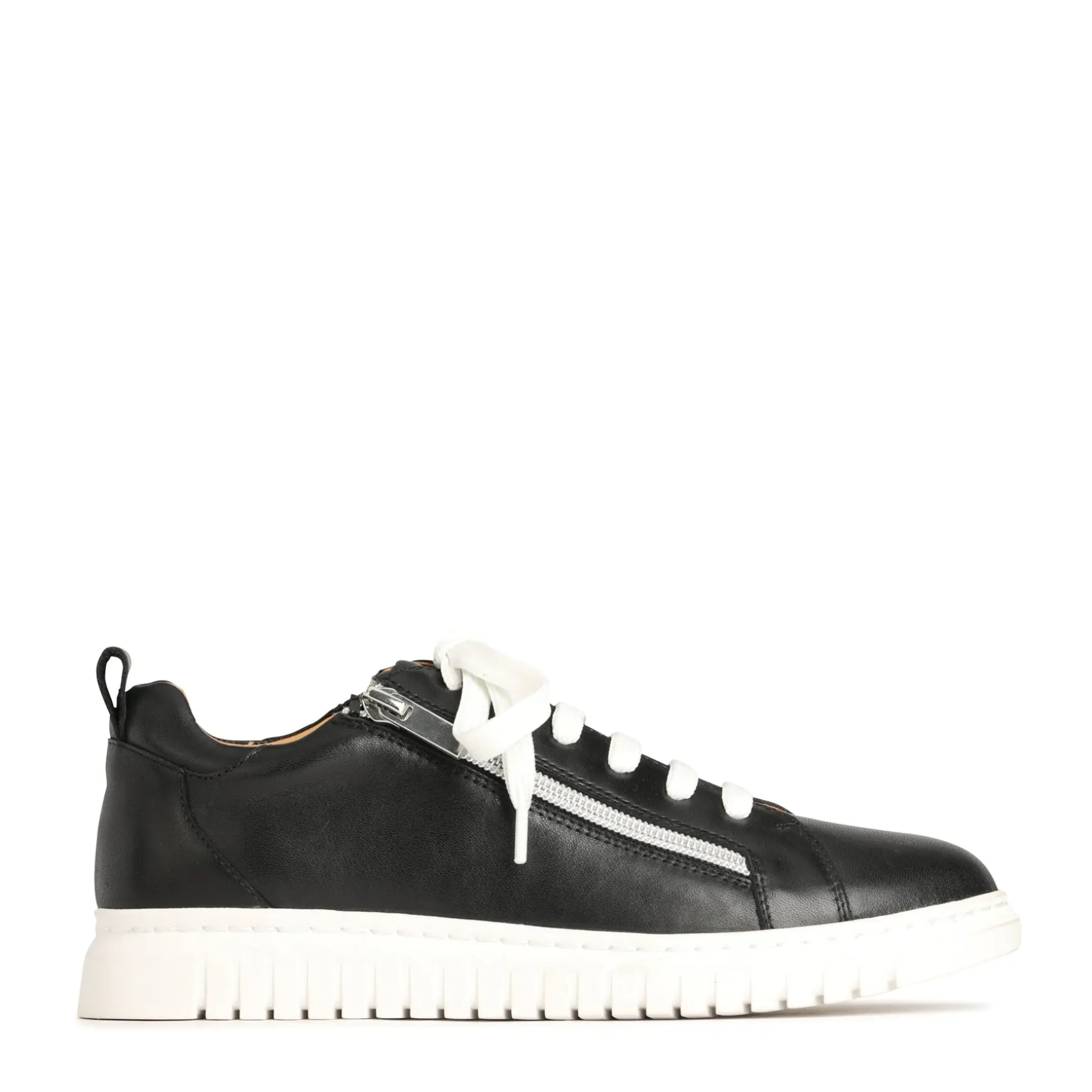 CLARAH DOUBLE ZIPPER SNEAKER LEATHER>EOS Footwear Outlet