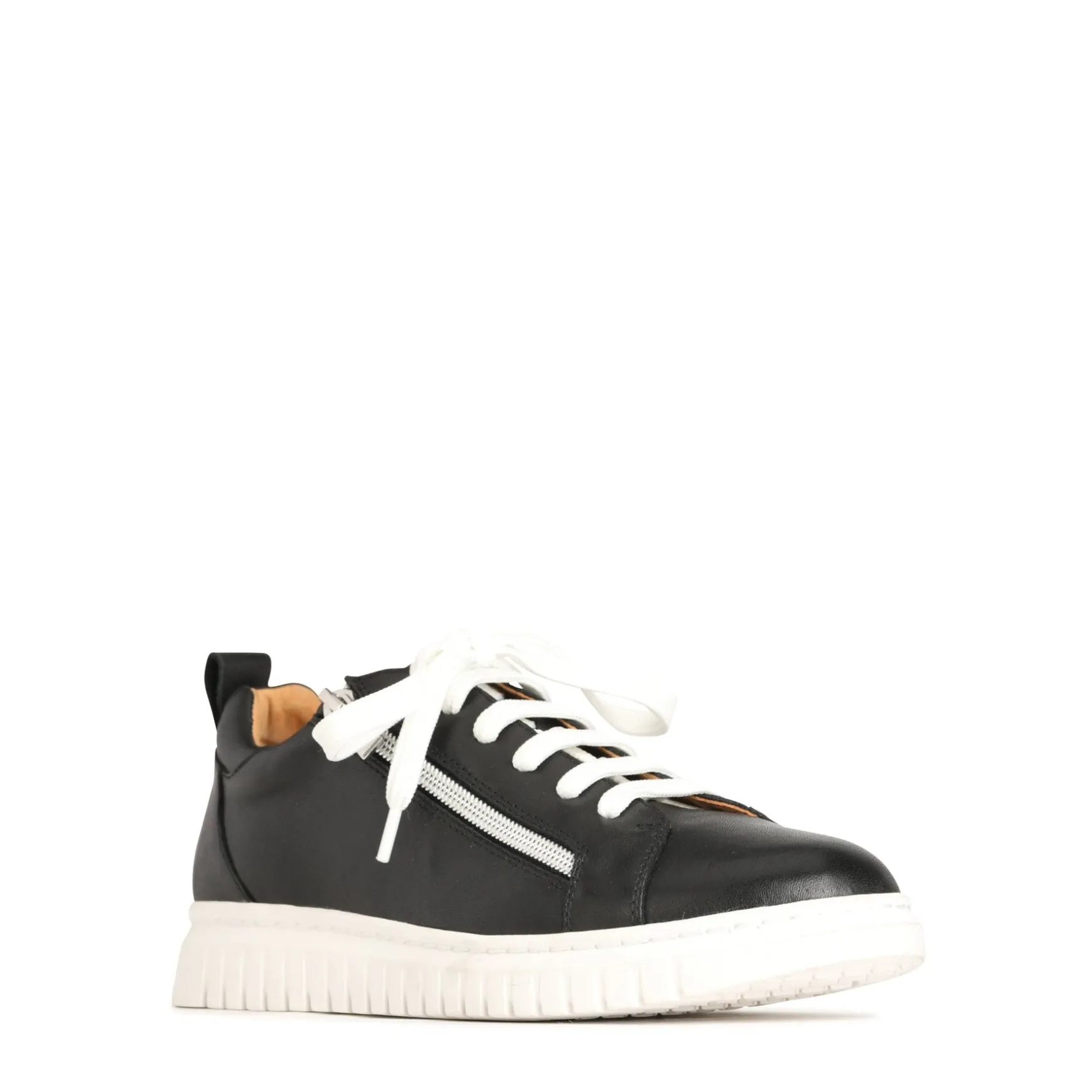 CLARAH DOUBLE ZIPPER SNEAKER LEATHER>EOS Footwear Outlet