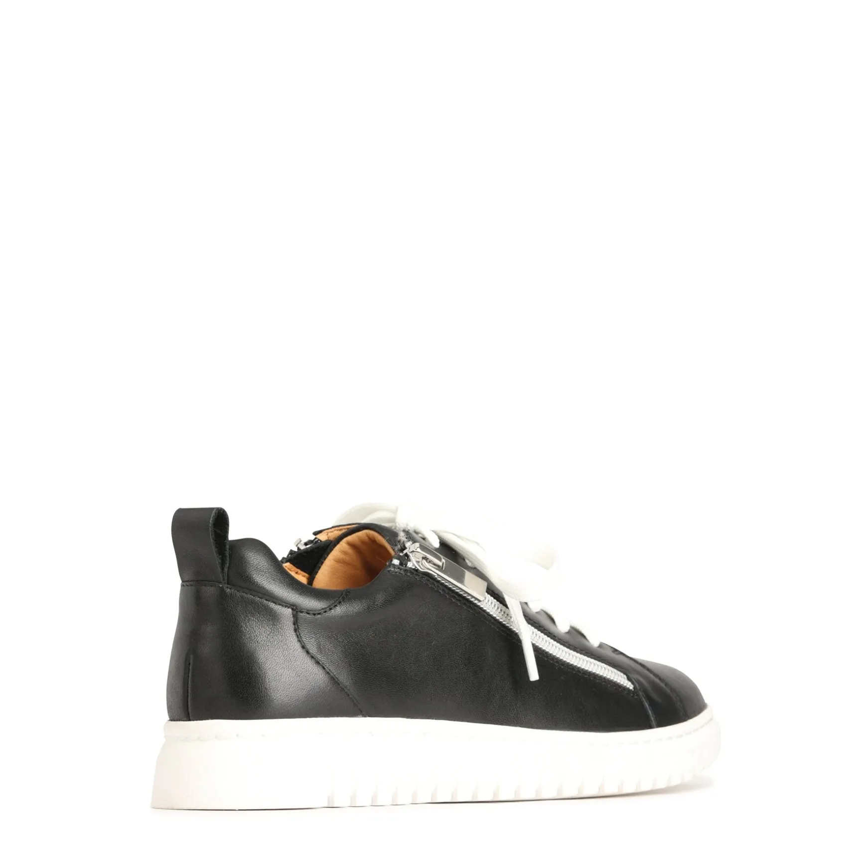 CLARAH DOUBLE ZIPPER SNEAKER LEATHER>EOS Footwear Outlet