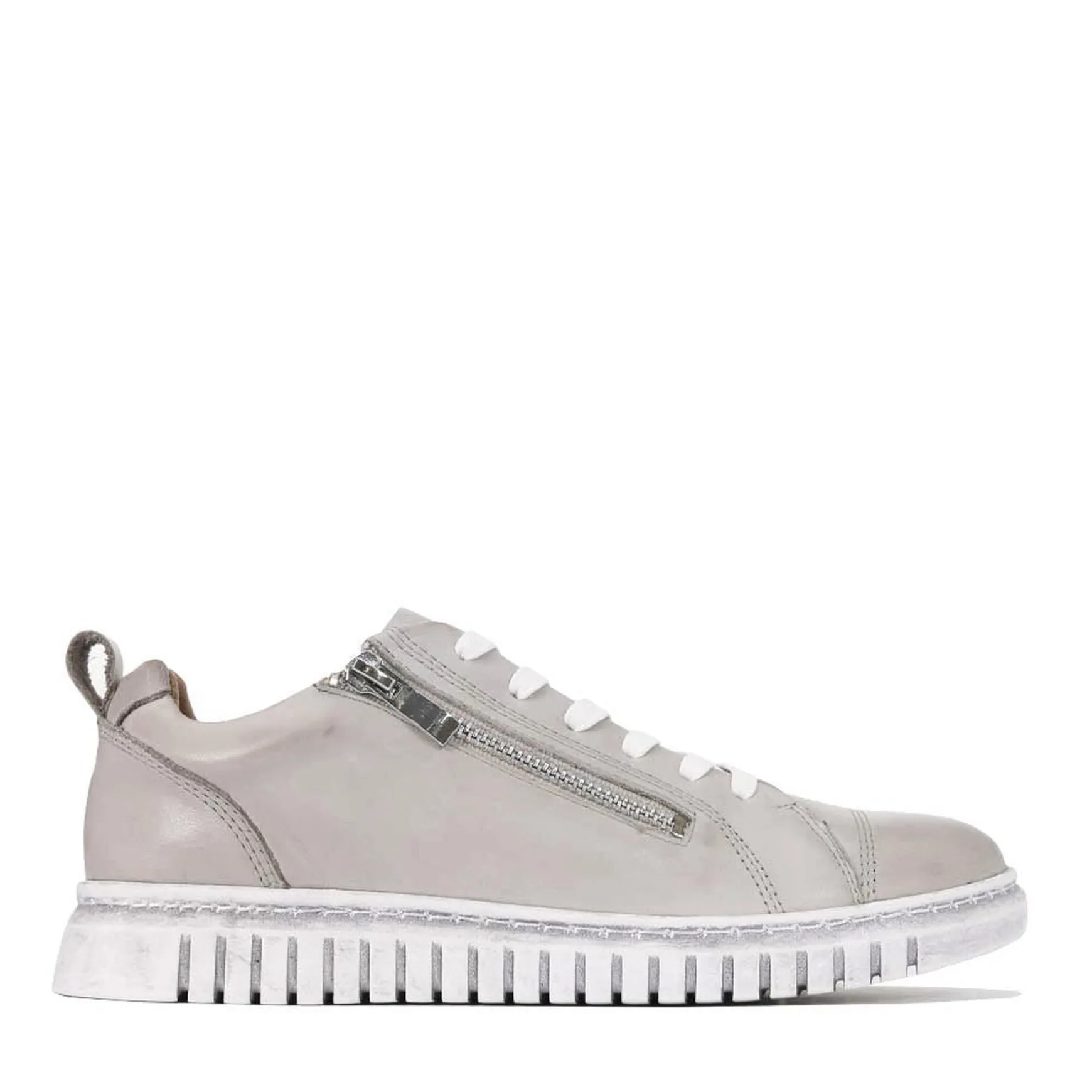 CLARENCE LOW-TOP ZIPPER SNEAKER LEATHER>EOS Footwear New