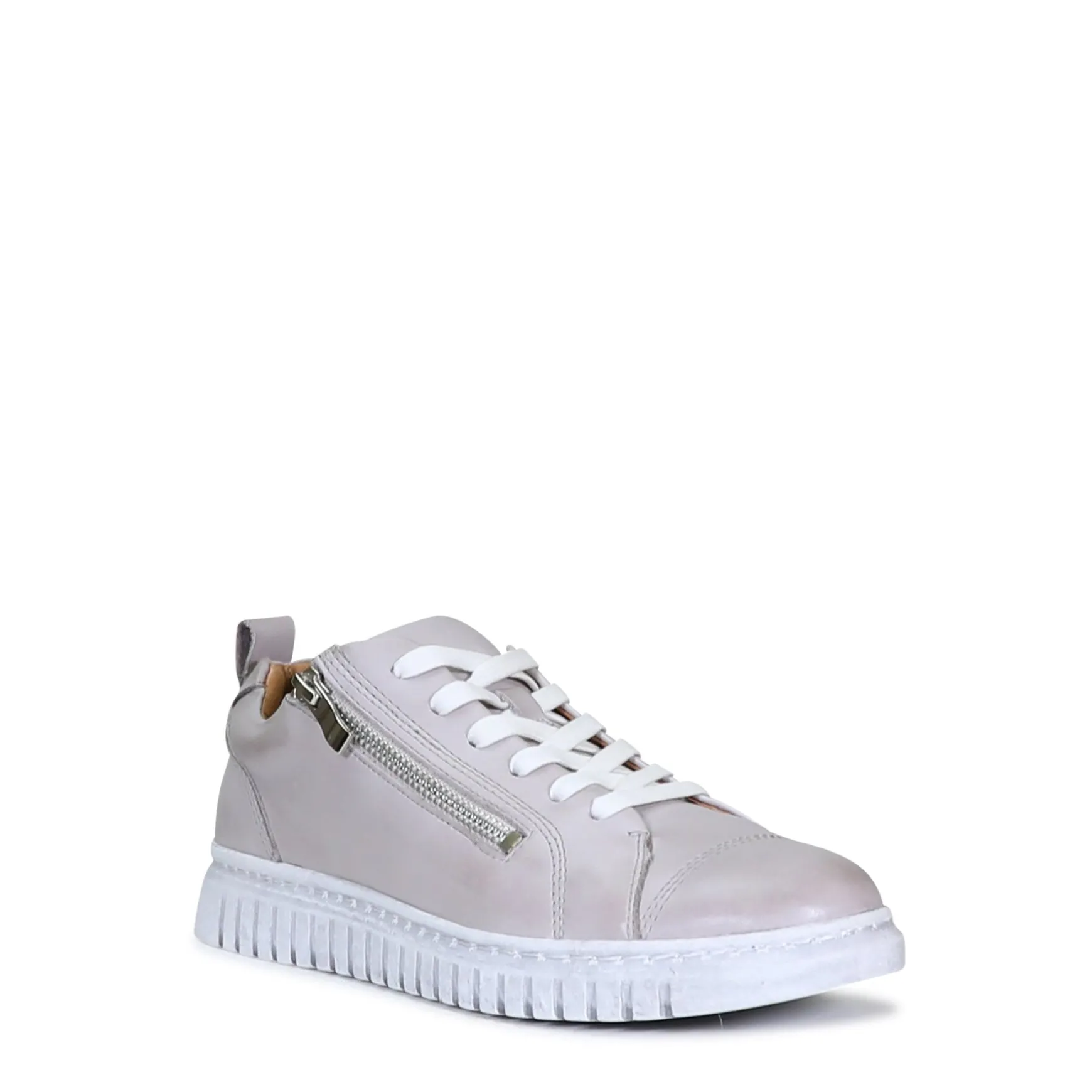CLARENCE LOW-TOP ZIPPER SNEAKER LEATHER>EOS Footwear New