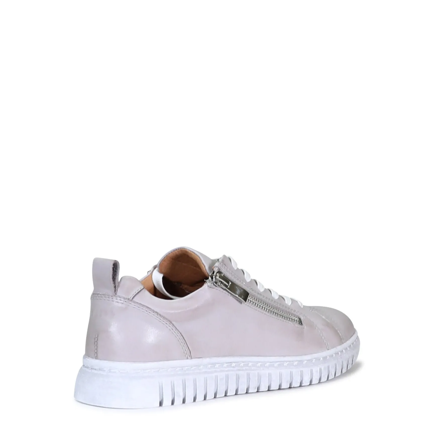 CLARENCE LOW-TOP ZIPPER SNEAKER LEATHER>EOS Footwear New
