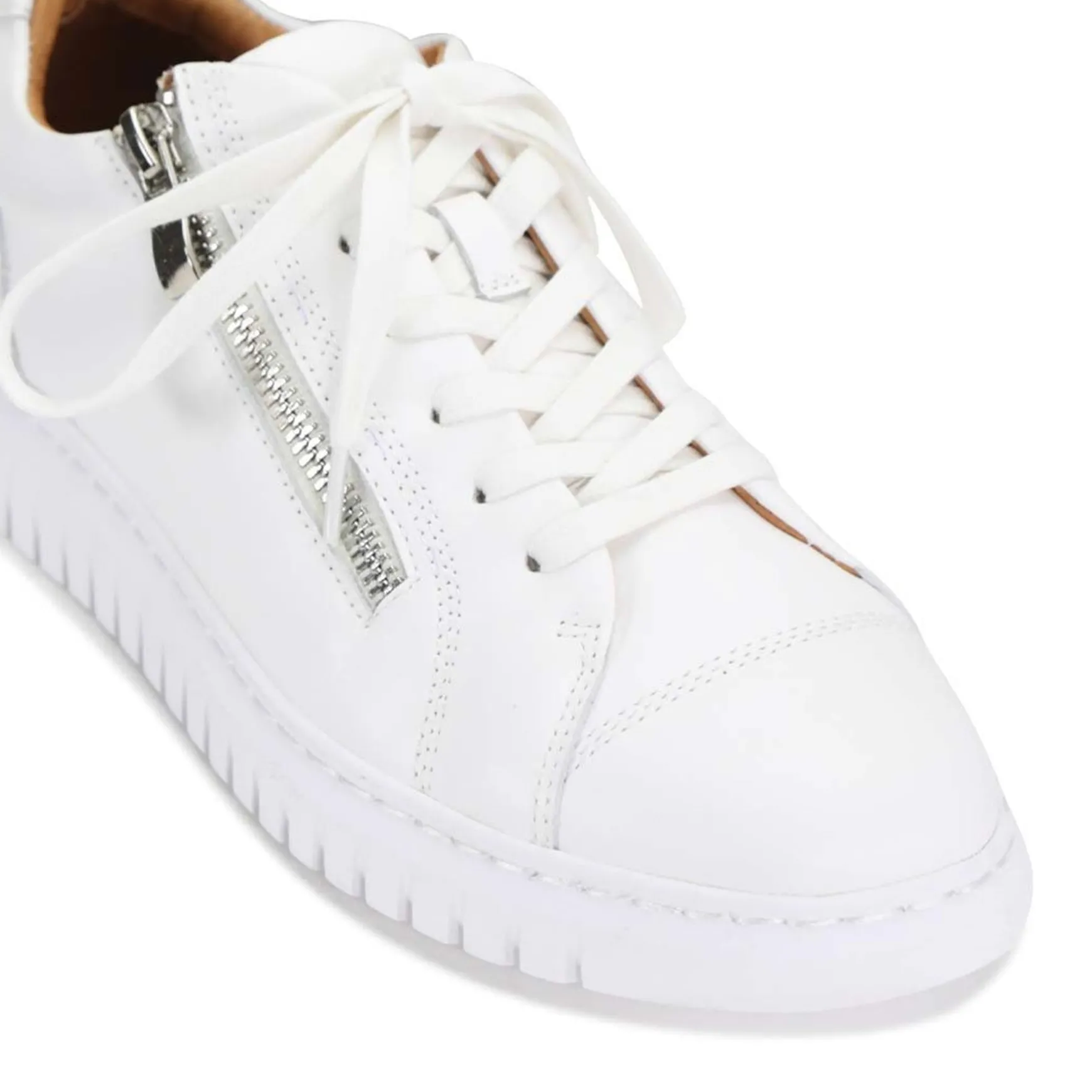 CLARENCE LOW-TOP ZIPPER SNEAKER LEATHER>EOS Footwear New