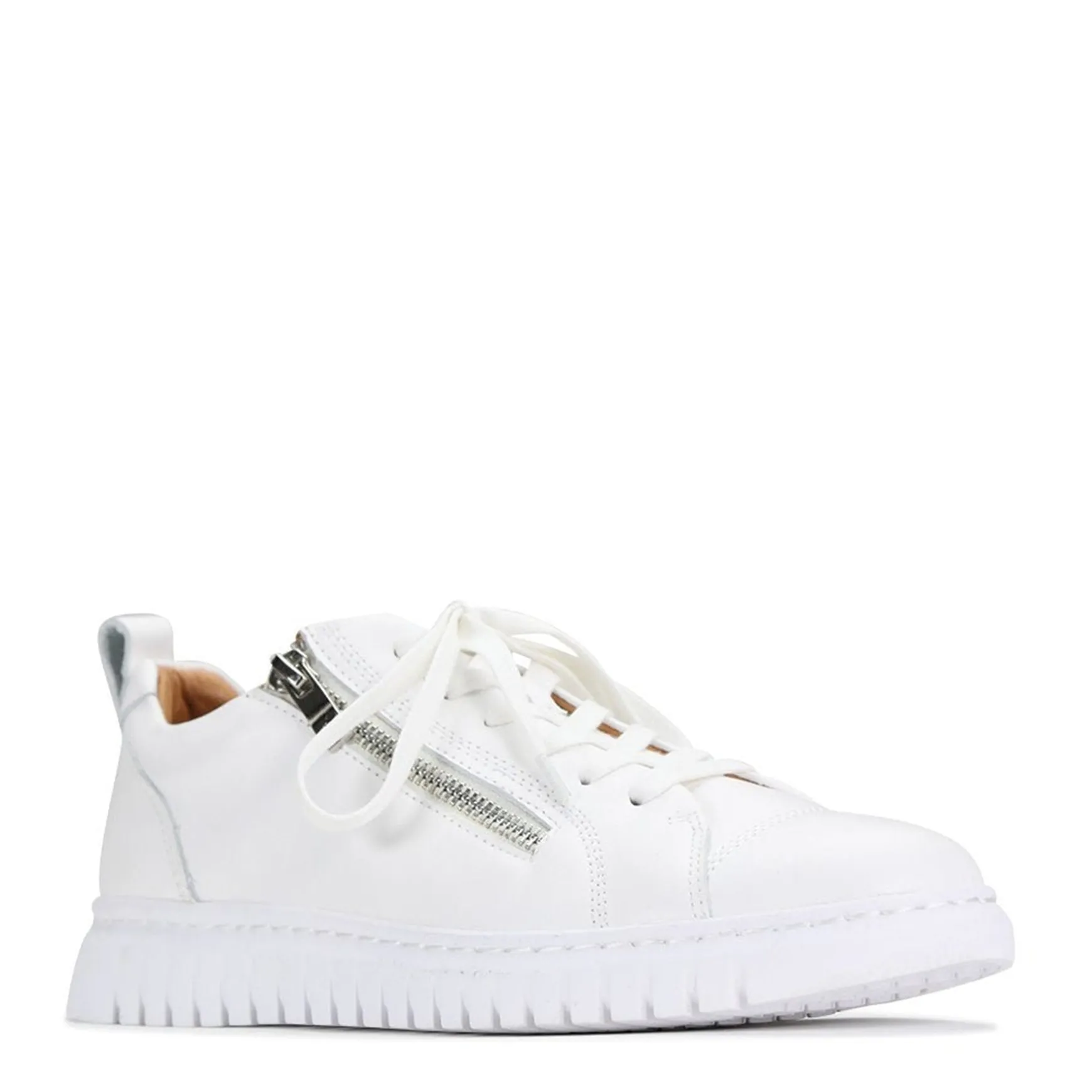 CLARENCE LOW-TOP ZIPPER SNEAKER LEATHER>EOS Footwear New