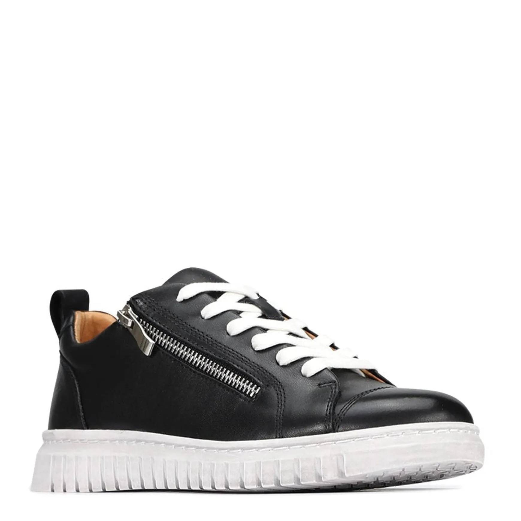 CLARENCE LOW-TOP ZIPPER SNEAKER LEATHER>EOS Footwear New