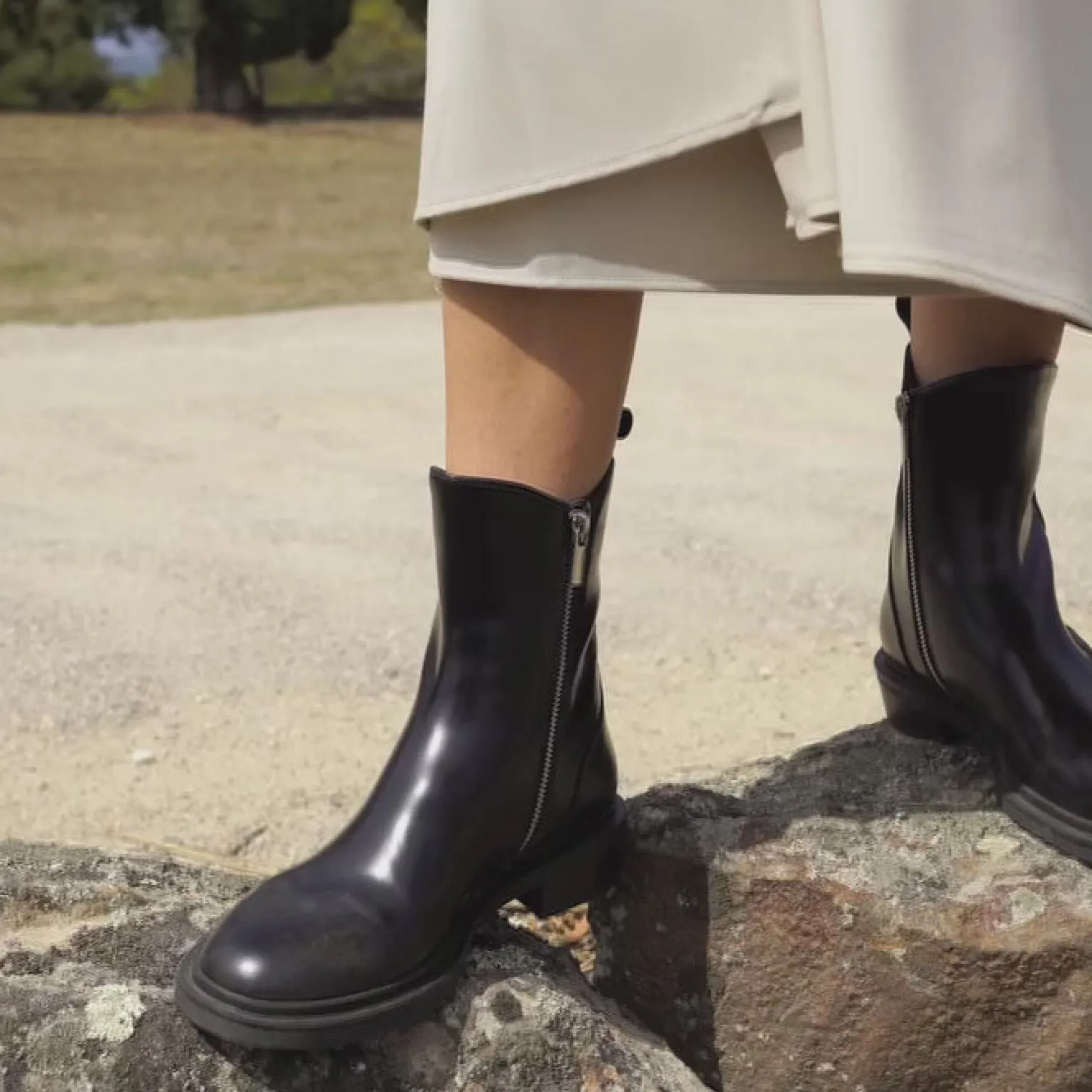 COLLETE ANKLE ZIP BOOTS LEATHER>EOS Footwear New