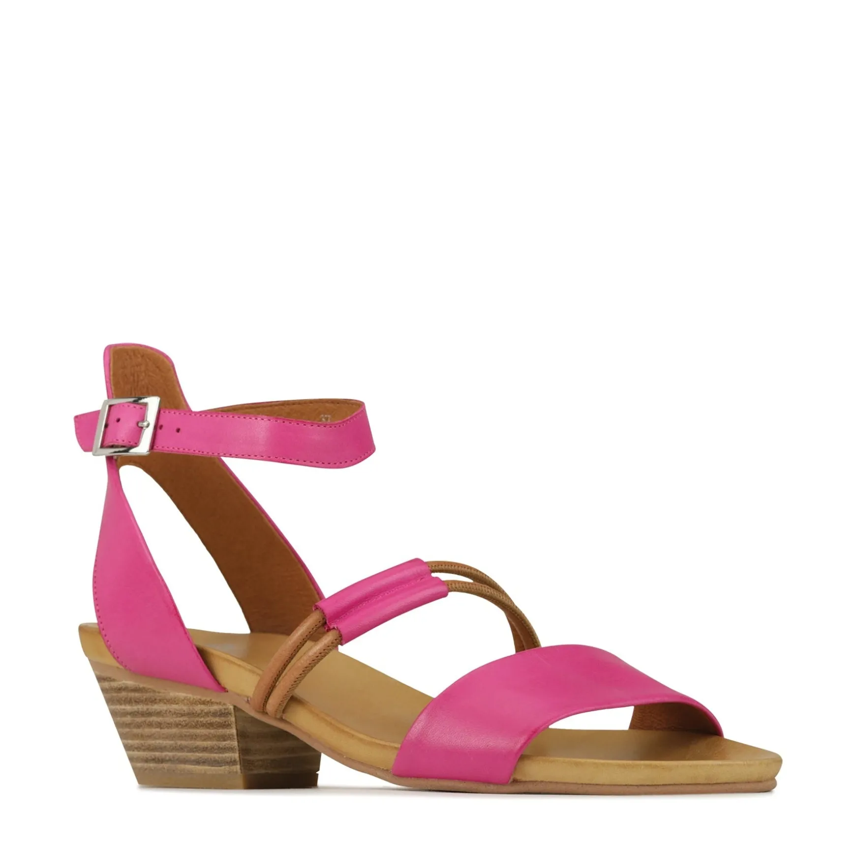 CURO ANKLE STRAP HEEL SANDALS LEATHER>EOS Footwear Discount