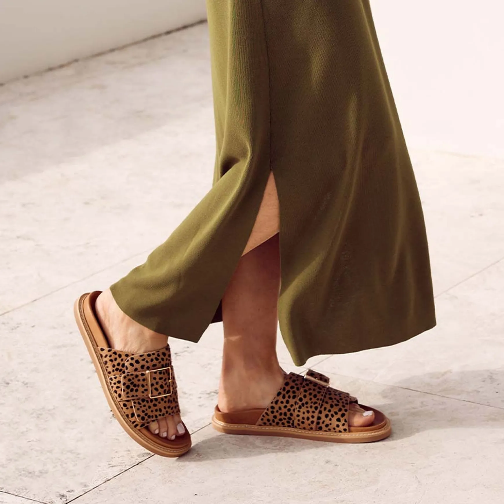 DEDE SLIDE LEATHER SANDALS>EOS Footwear Flash Sale
