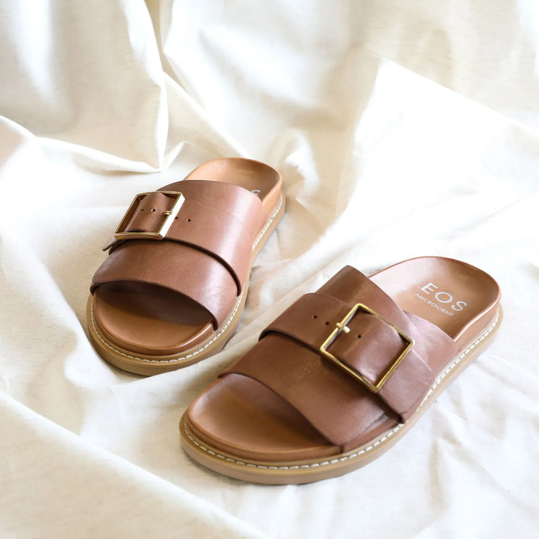 DEDE SLIDE LEATHER SANDALS>EOS Footwear Flash Sale