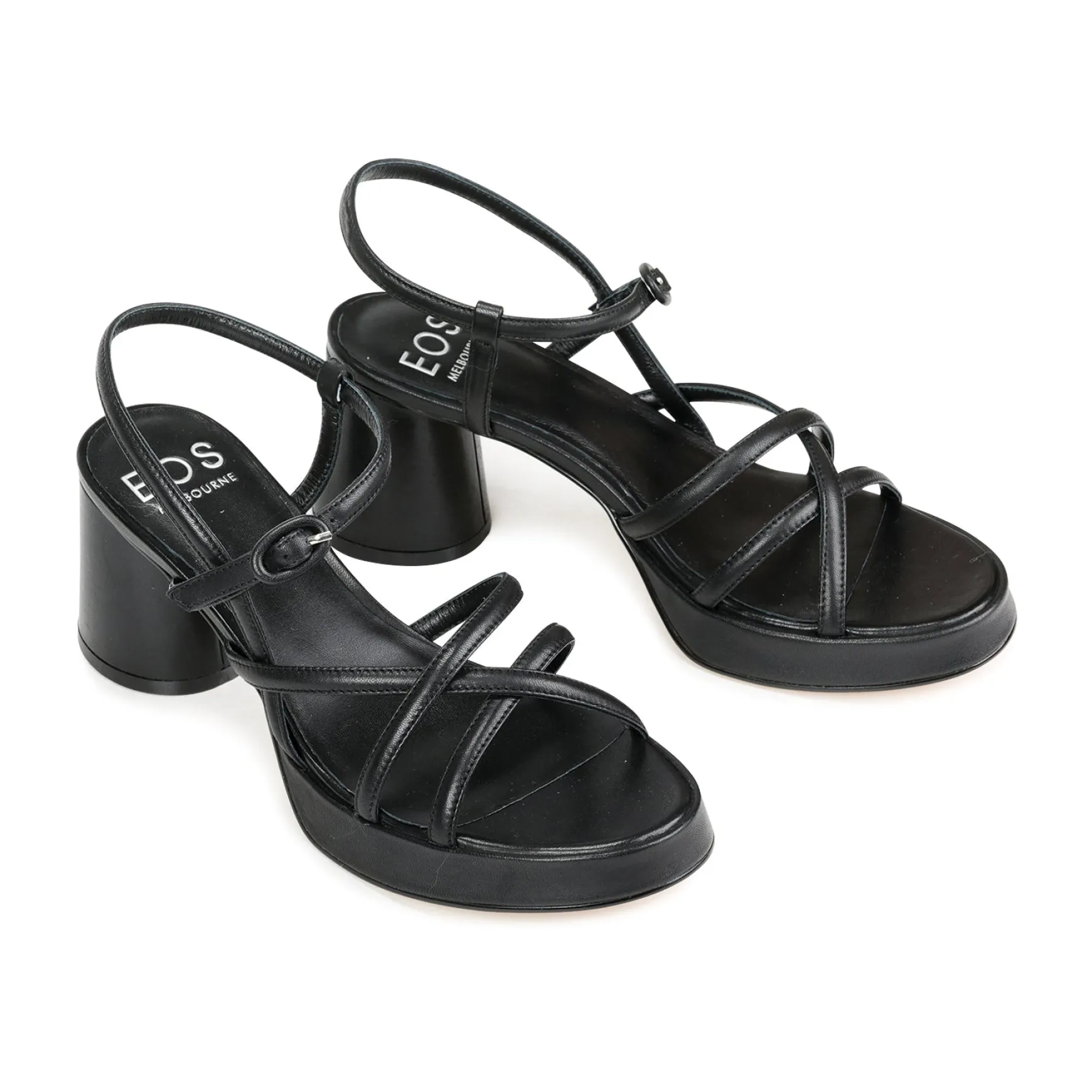 DORIANO LEATHER HEEL SANDALS>EOS Footwear Shop