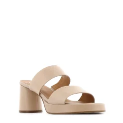 DORO LEATHER MULE HEEL SANDALS><noscript><img width=