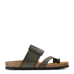 EDGY LEATHER SLIDE SANDAL><noscript><img width=
