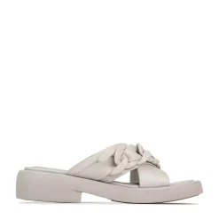 ELEASE LEATHER SLIDE HEEL SANDALS><noscript><img width=