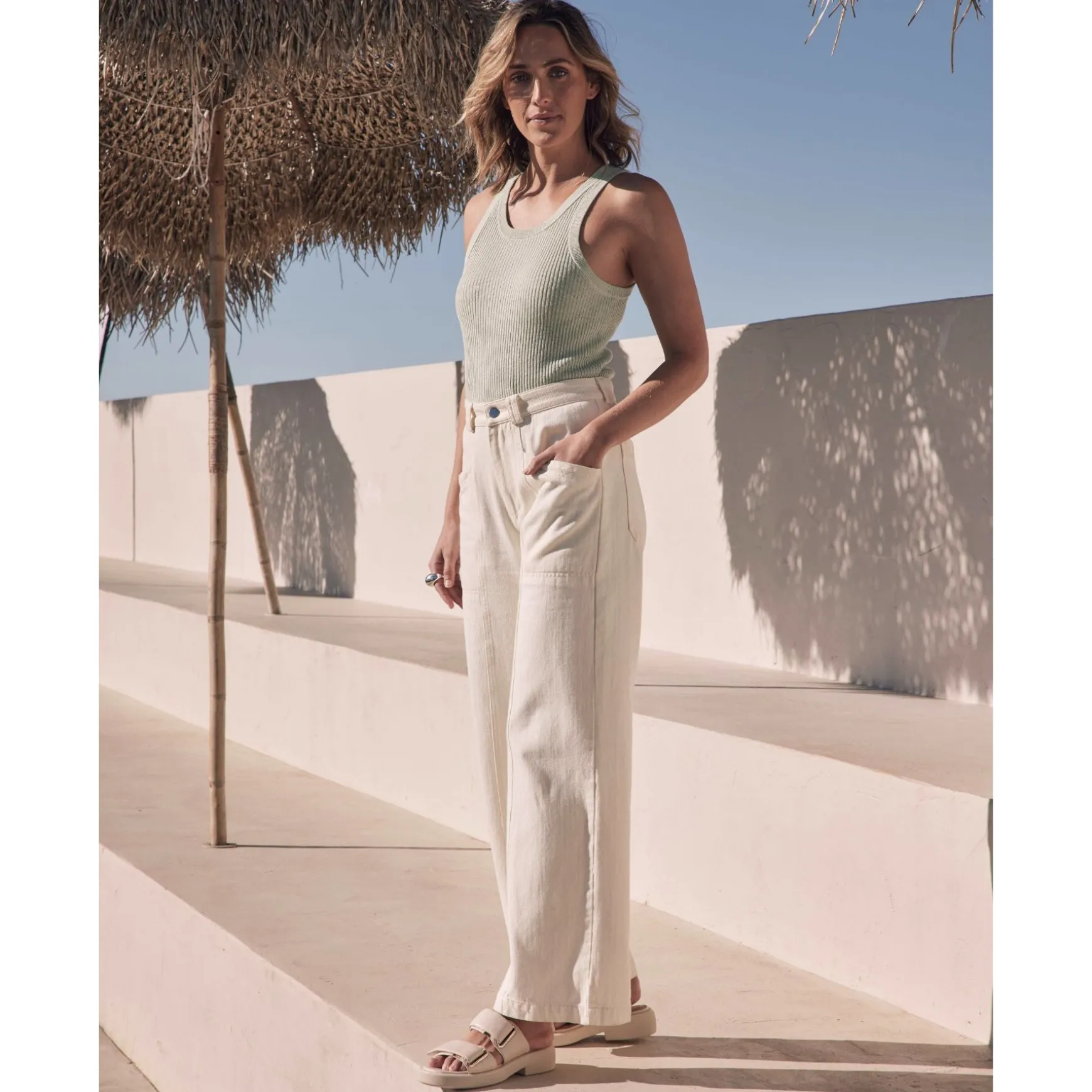 ELENI LEATHER HEEL SLIDE SANDALS>EOS Footwear Flash Sale