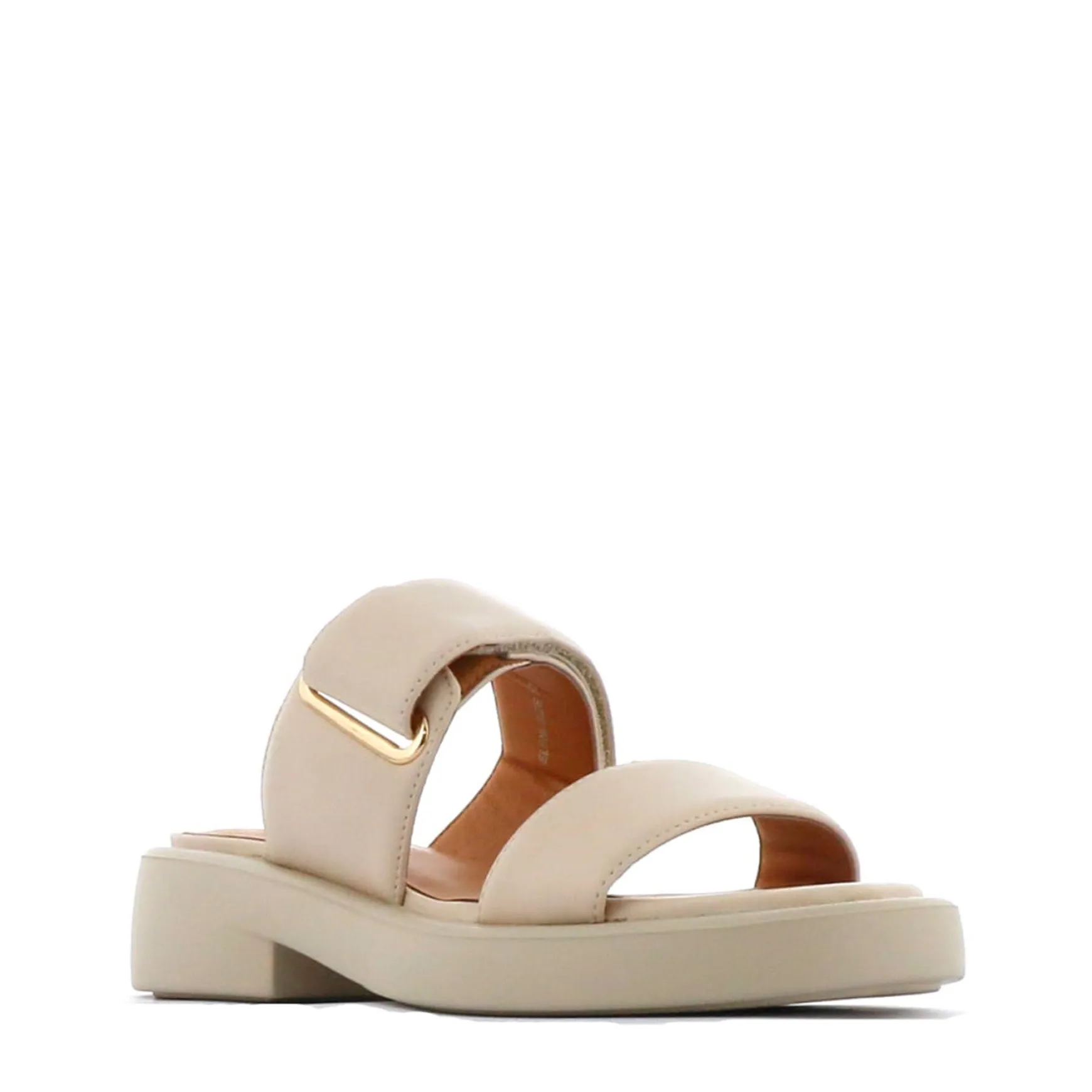 ELENI LEATHER HEEL SLIDE SANDALS>EOS Footwear Flash Sale