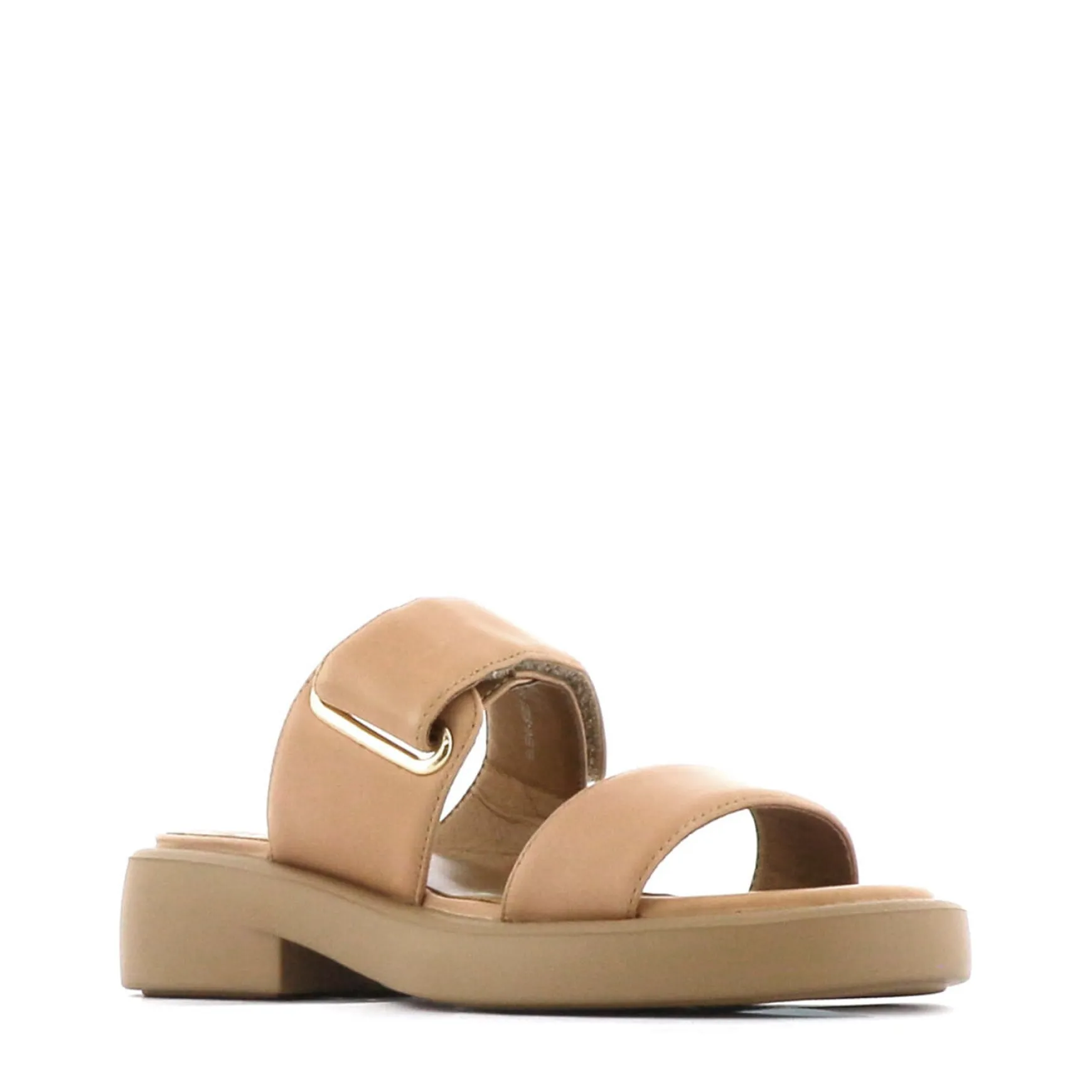 ELENI LEATHER HEEL SLIDE SANDALS>EOS Footwear Flash Sale
