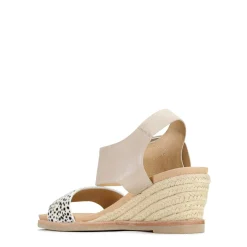 EMPATHY LEATHER ESPADRILLE WEDGE SANDALS><noscript><img width=