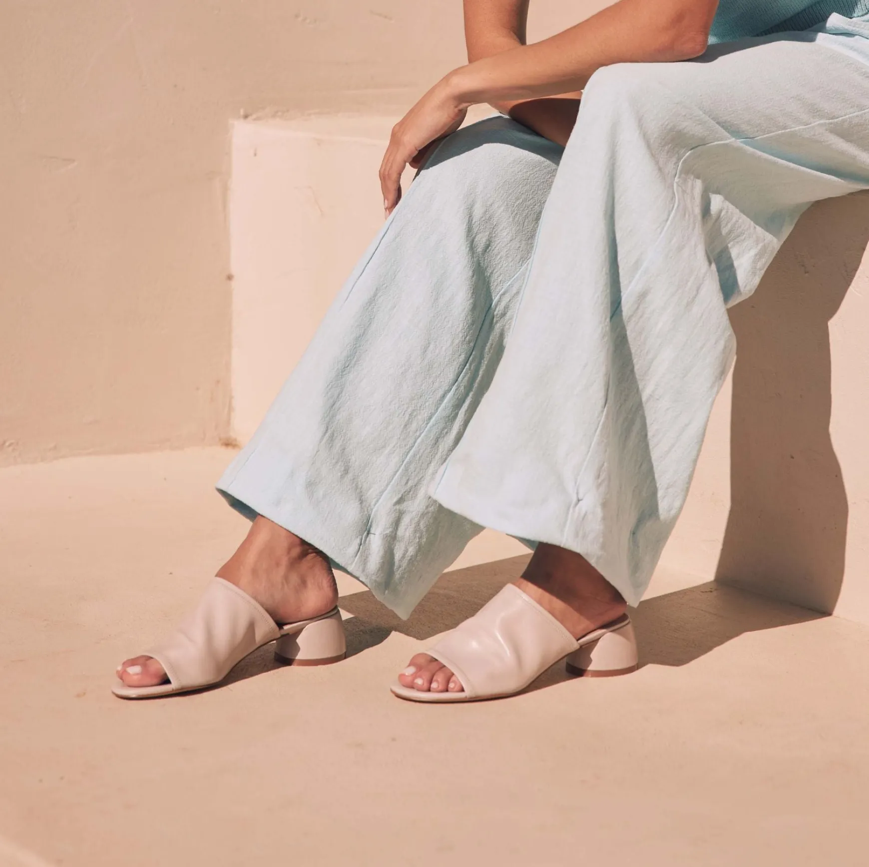 FIO LEATHER BLOCK HEEL SANDALS>EOS Footwear Cheap