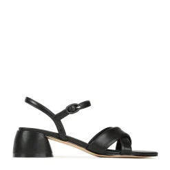 FIORA LEATHER BLOCK HEEL SANDALS><noscript><img width=