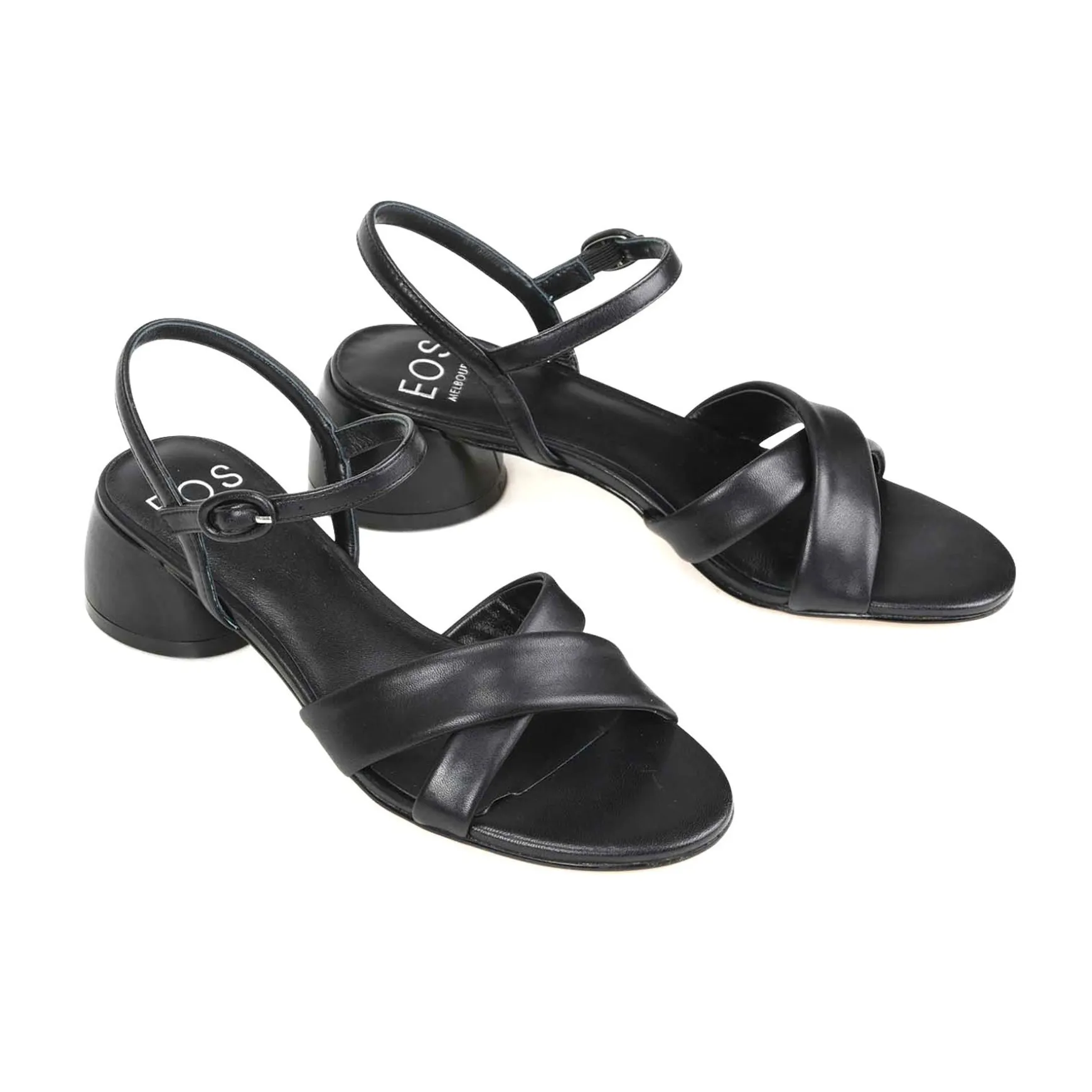 FIORA LEATHER BLOCK HEEL SANDALS>EOS Footwear Flash Sale