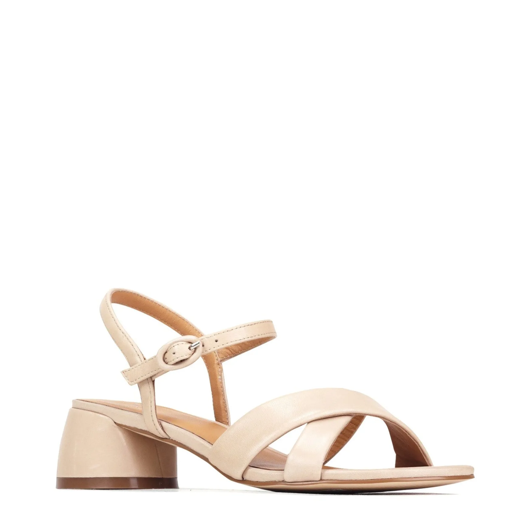 FIORA LEATHER BLOCK HEEL SANDALS>EOS Footwear Flash Sale