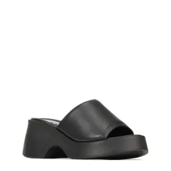 FLORIA LEATHER CHUNKY WEDGE SANDALS><noscript><img width=