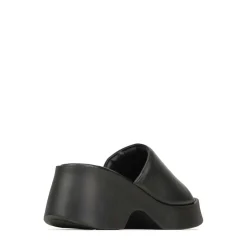 FLORIA LEATHER CHUNKY WEDGE SANDALS><noscript><img width=