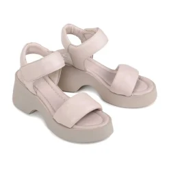 FLORINA LEATHER CHUNKY WEDGE SANDALS><noscript><img width=