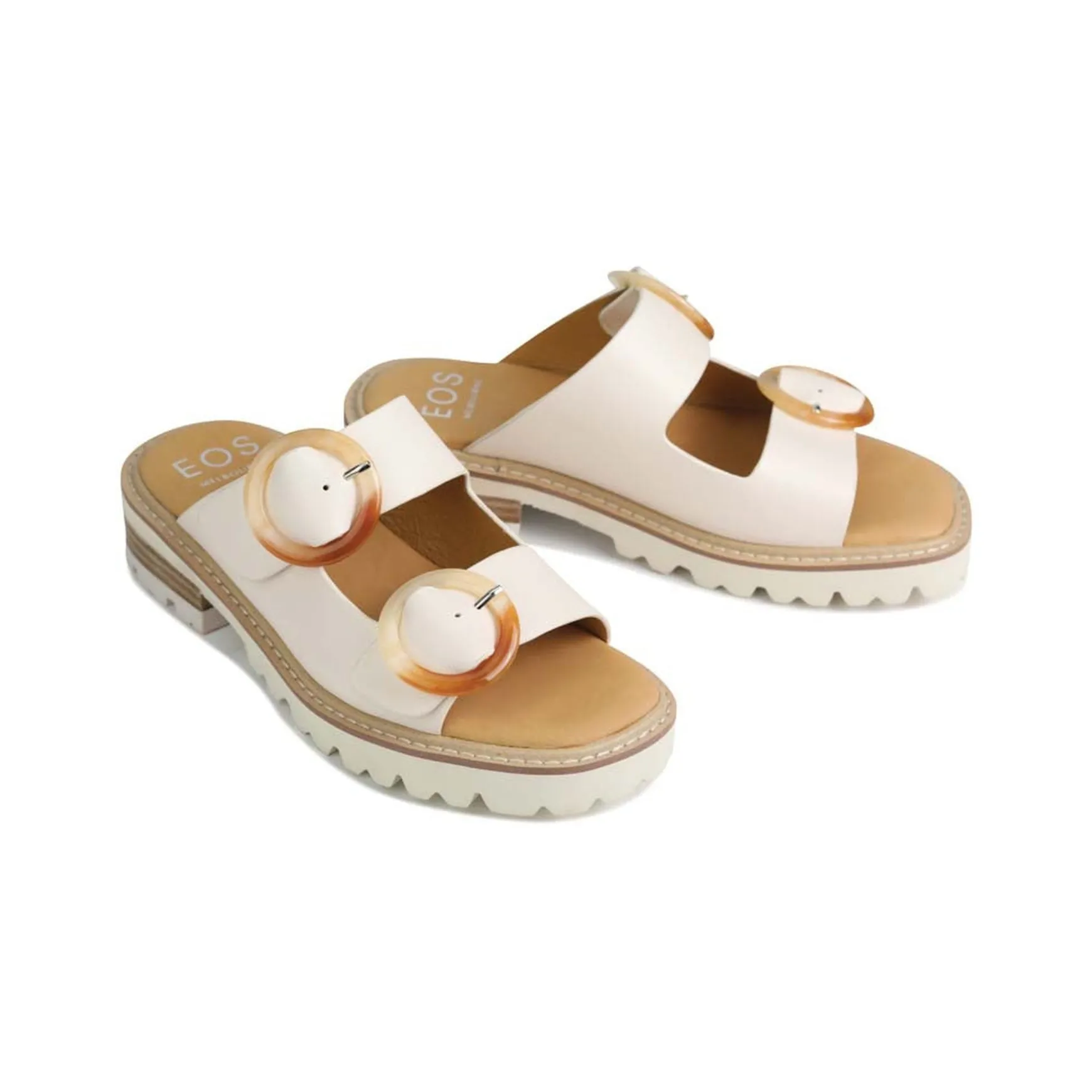 GILA BLOCK HEEL SLIDES LEATHER>EOS Footwear Store