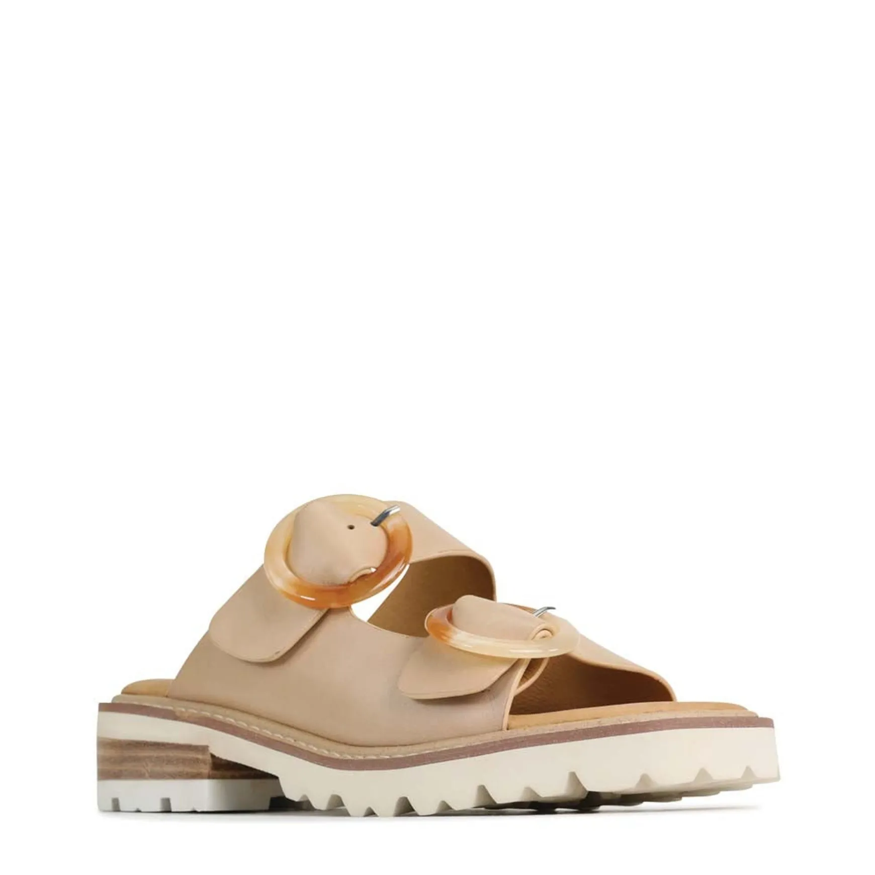GILA BLOCK HEEL SLIDES LEATHER>EOS Footwear Store