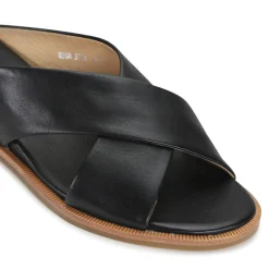 HIGH LEATHER SLIDE SANDALS><noscript><img width=