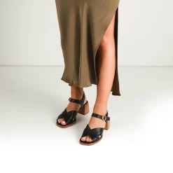 ISA LOW HEEL SANDALS LEATHER>EOS Footwear Online