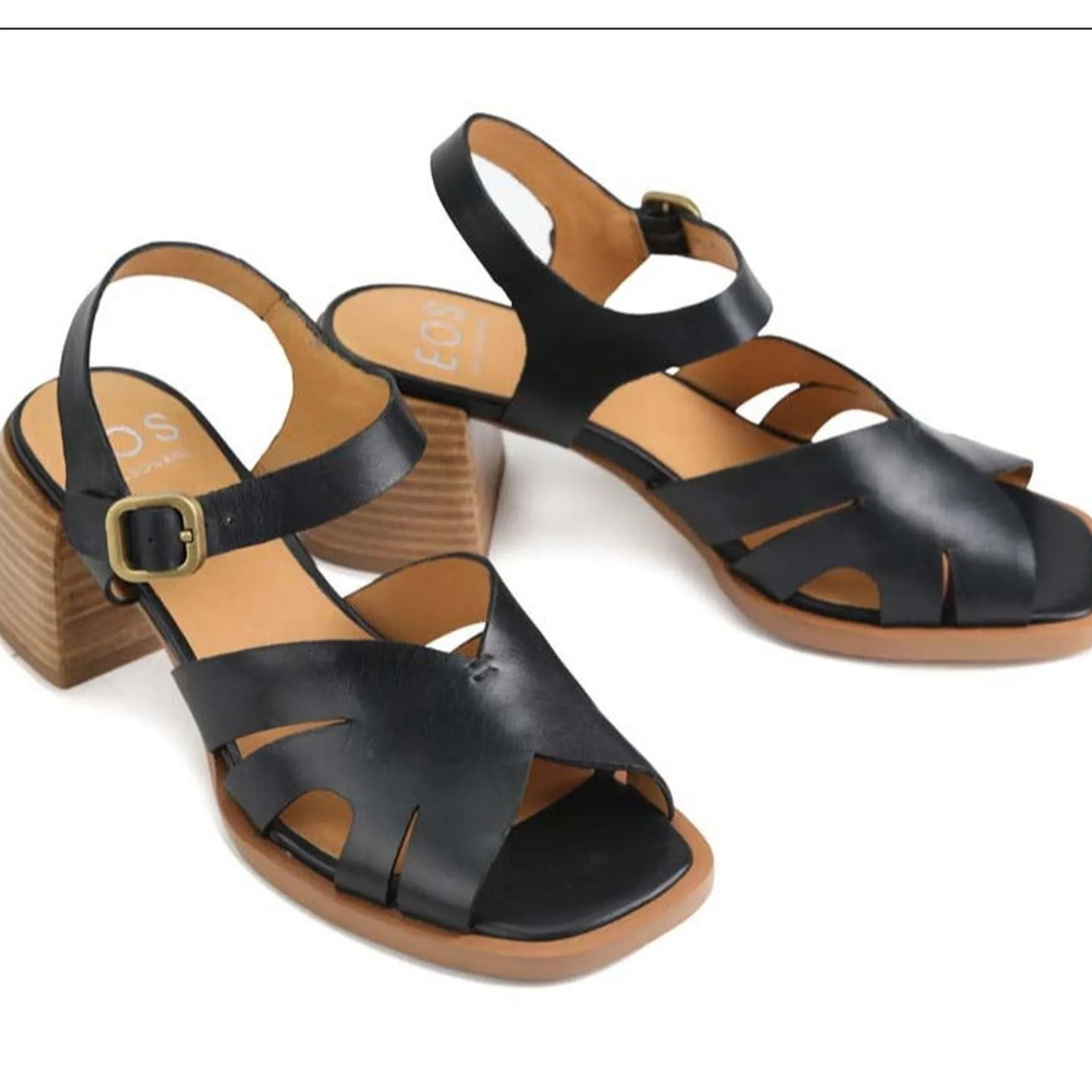 ISA LOW HEEL SANDALS LEATHER>EOS Footwear Online