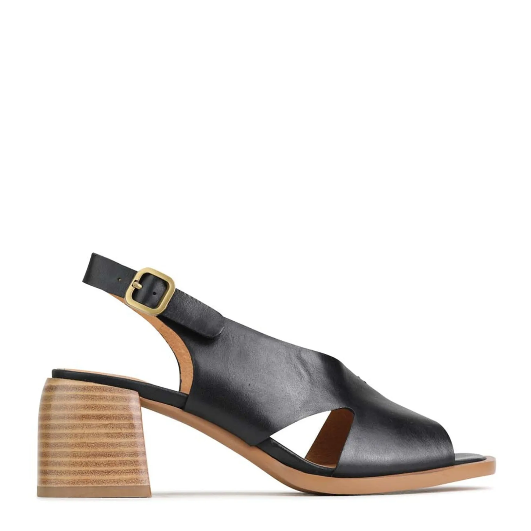 ISADORA LEATHER BLOCK HEEL SANDALS>EOS Footwear Discount