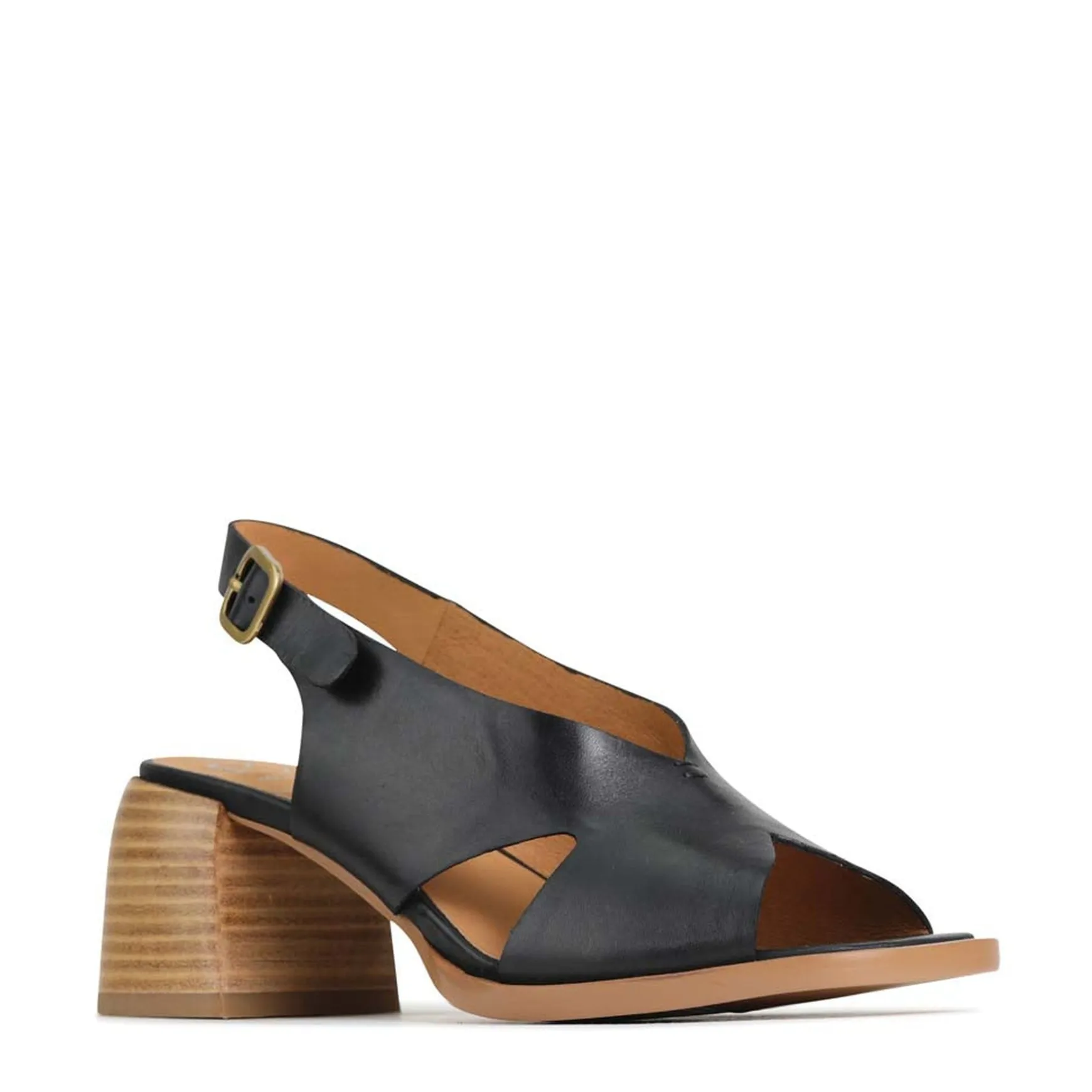 ISADORA LEATHER BLOCK HEEL SANDALS>EOS Footwear Discount