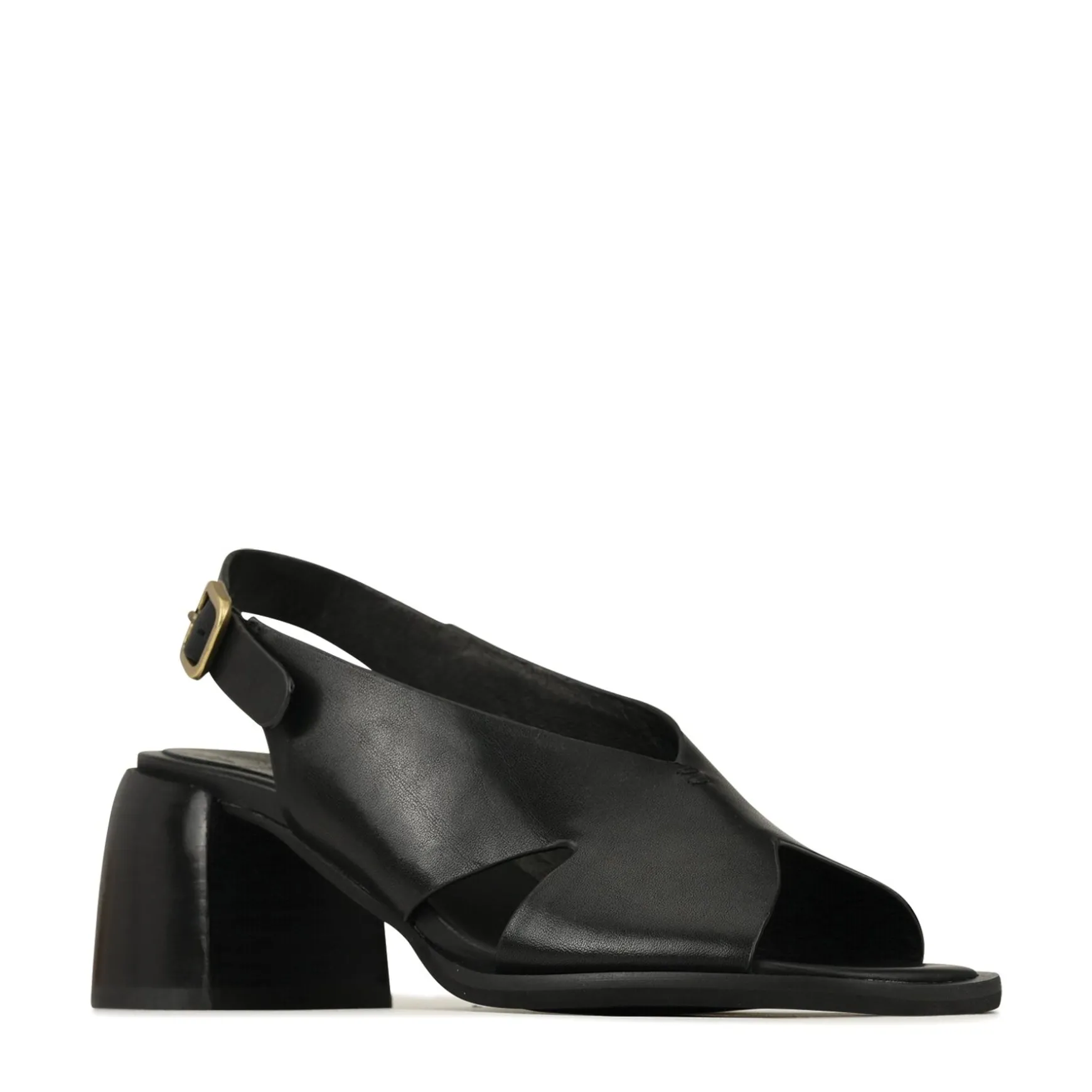 ISADORA LEATHER BLOCK HEEL SANDALS>EOS Footwear Discount