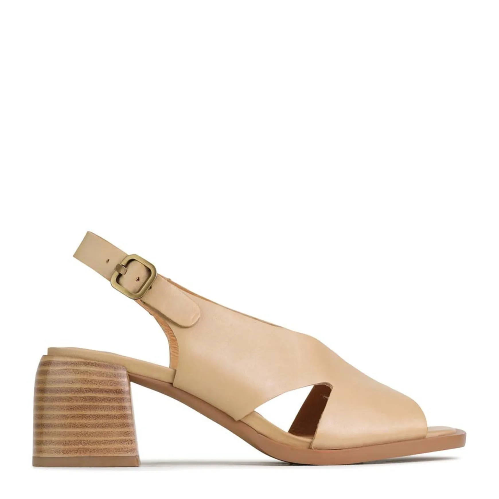 ISADORA LEATHER BLOCK HEEL SANDALS>EOS Footwear Discount
