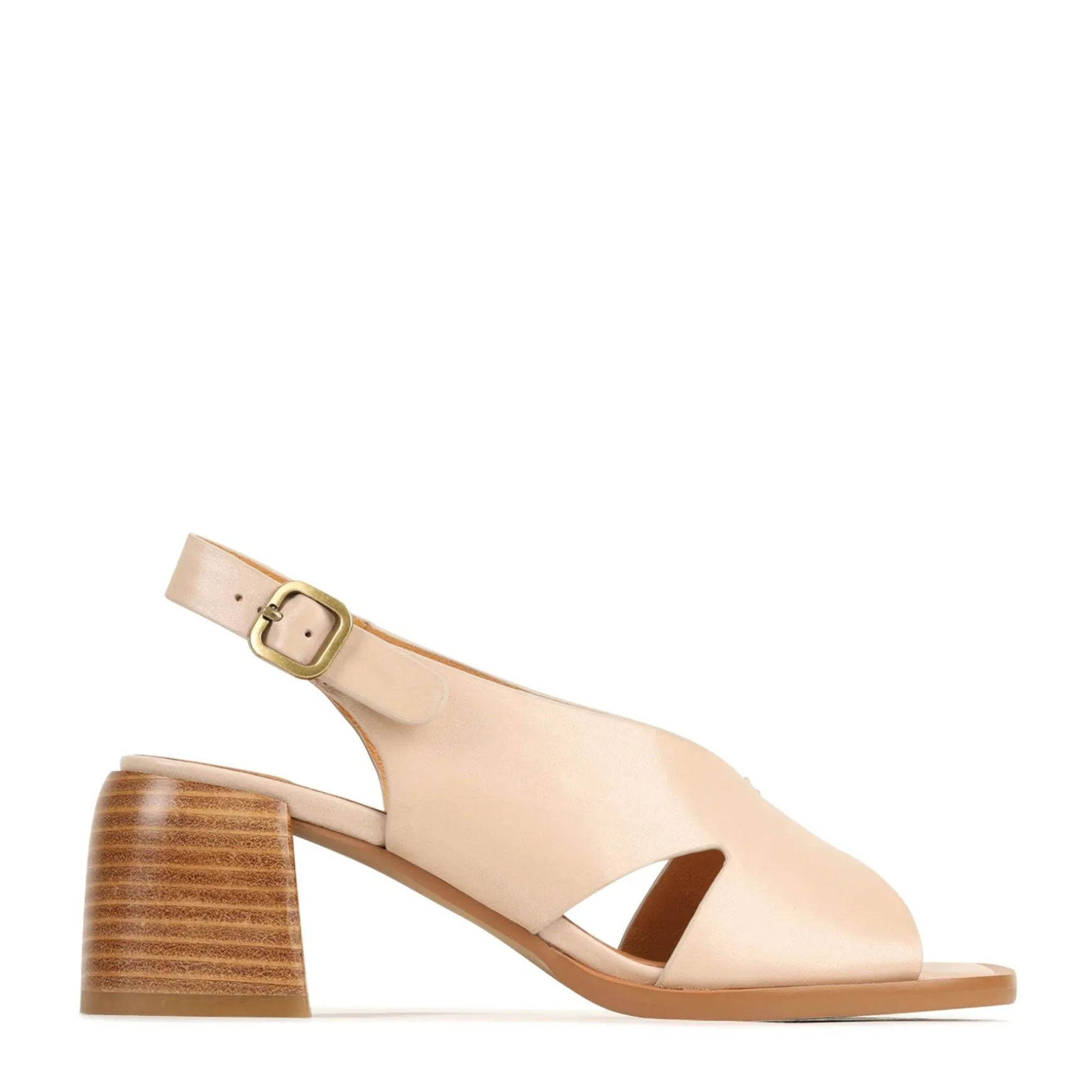 ISADORA LEATHER BLOCK HEEL SANDALS>EOS Footwear Discount