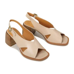 ISADORA LEATHER BLOCK HEEL SANDALS><noscript><img width=