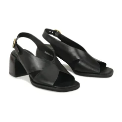 ISADORA LEATHER BLOCK HEEL SANDALS><noscript><img width=