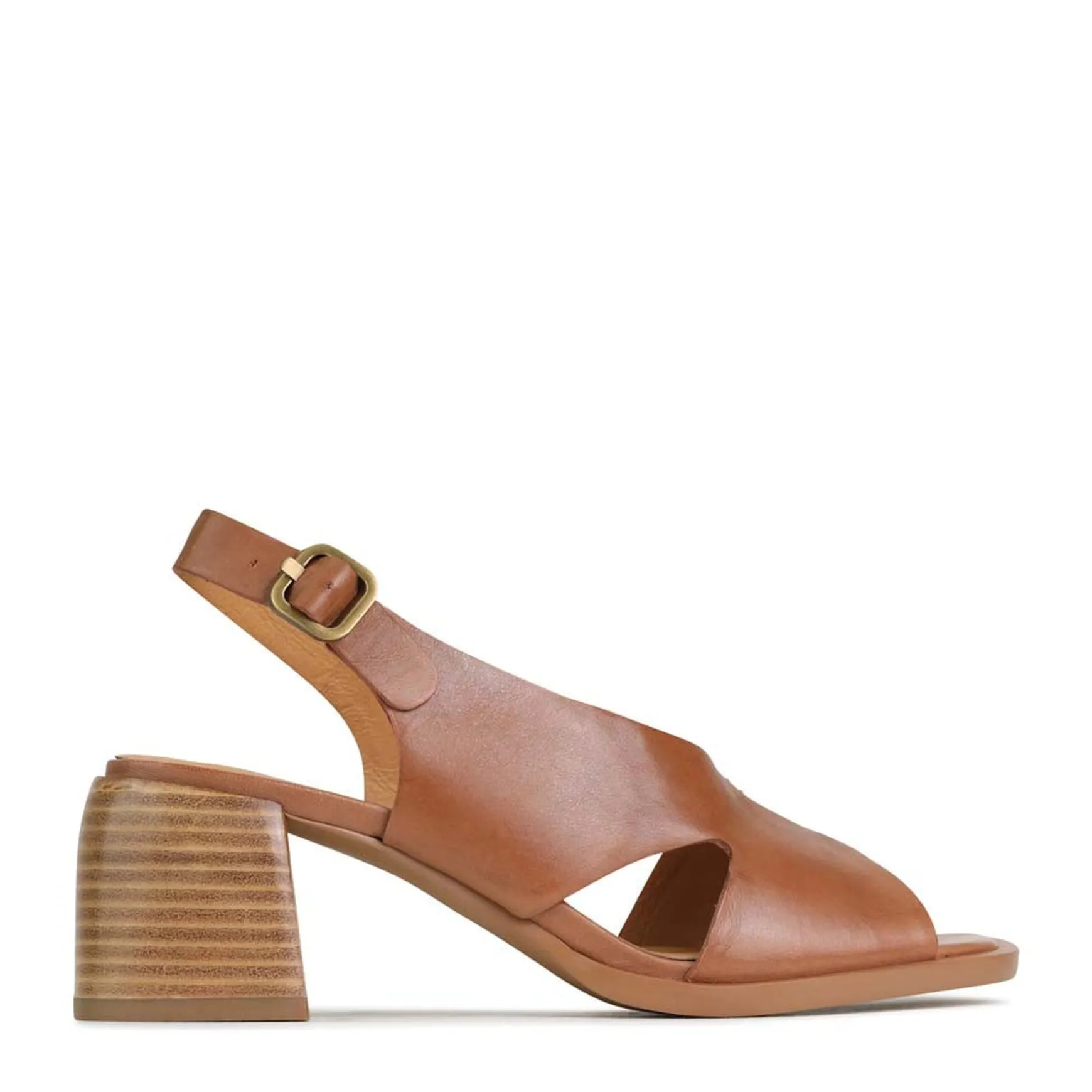 ISADORA LEATHER BLOCK HEEL SANDALS>EOS Footwear Discount
