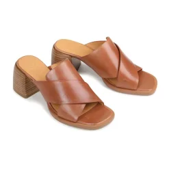 ISO LEATHER BLOCK HEEL SANDALS><noscript><img width=