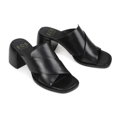 ISO LEATHER BLOCK HEEL SANDALS><noscript><img width=